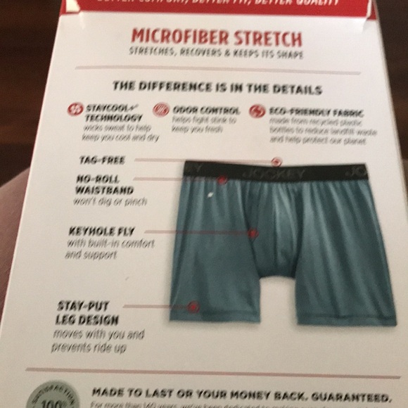 Jockey Essentials Men's Microfiber Underwear Moisture Wicking Boxer Brief NIB - Picture 4 of 10